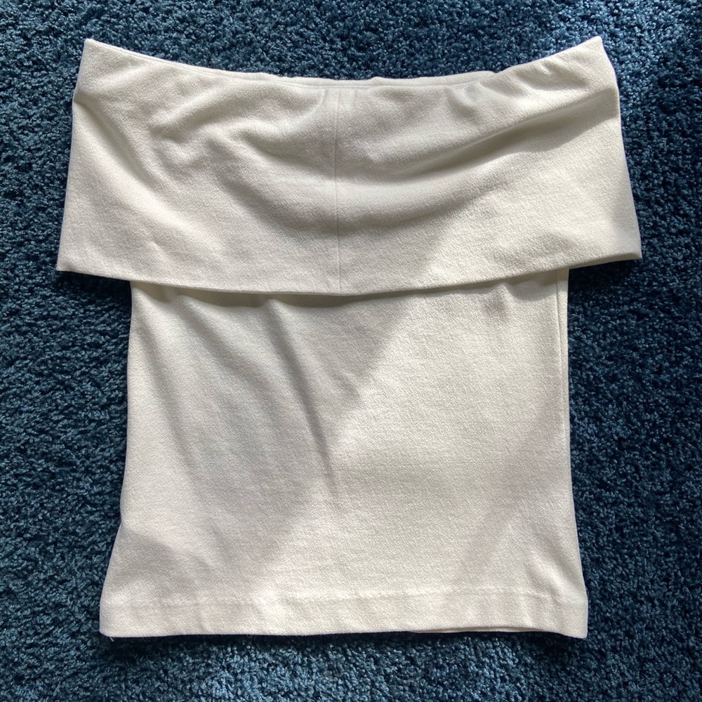 Club Monaco off-shoulder white sweater blouse